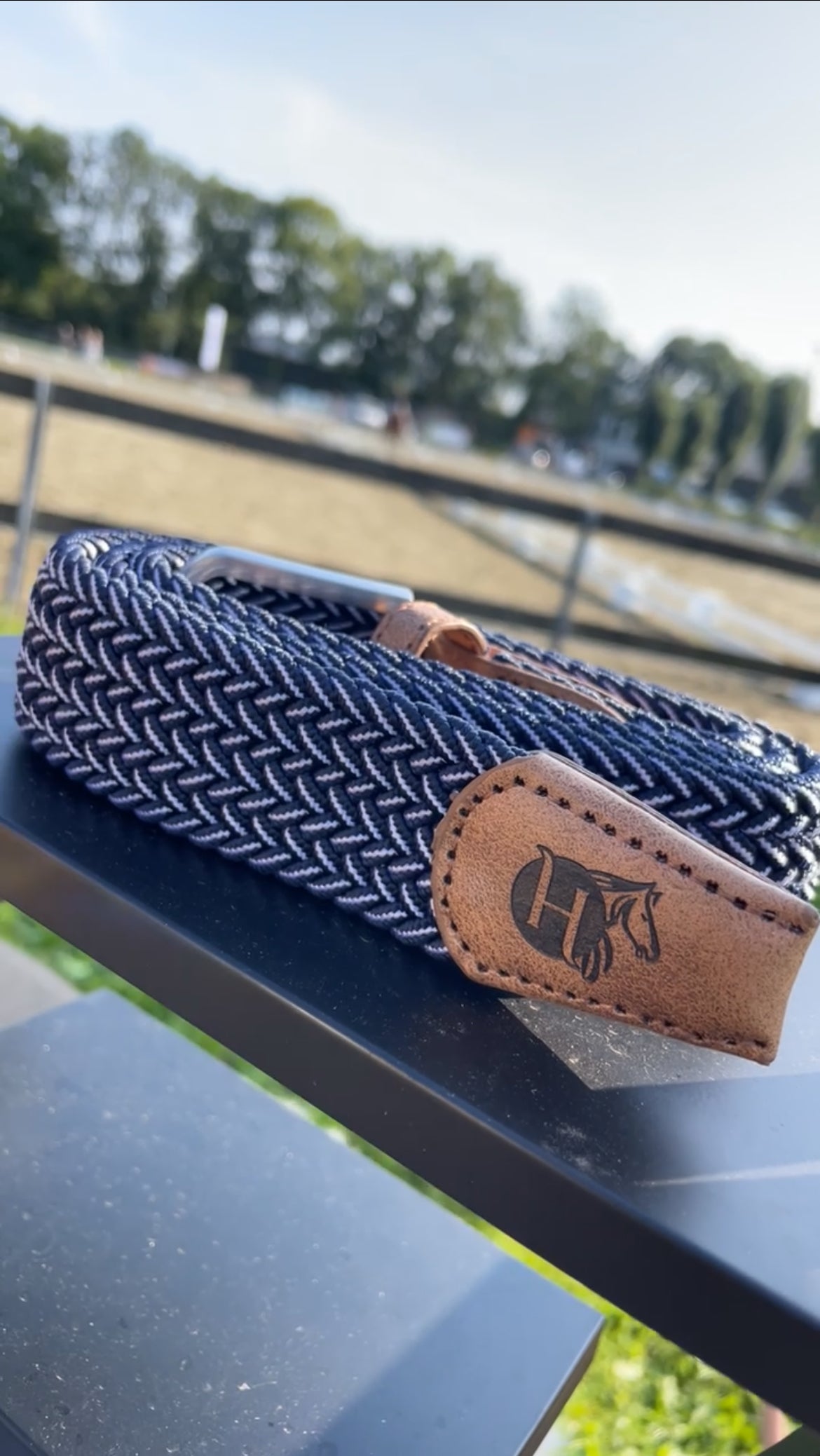Elastische broekriem Navy/Wit