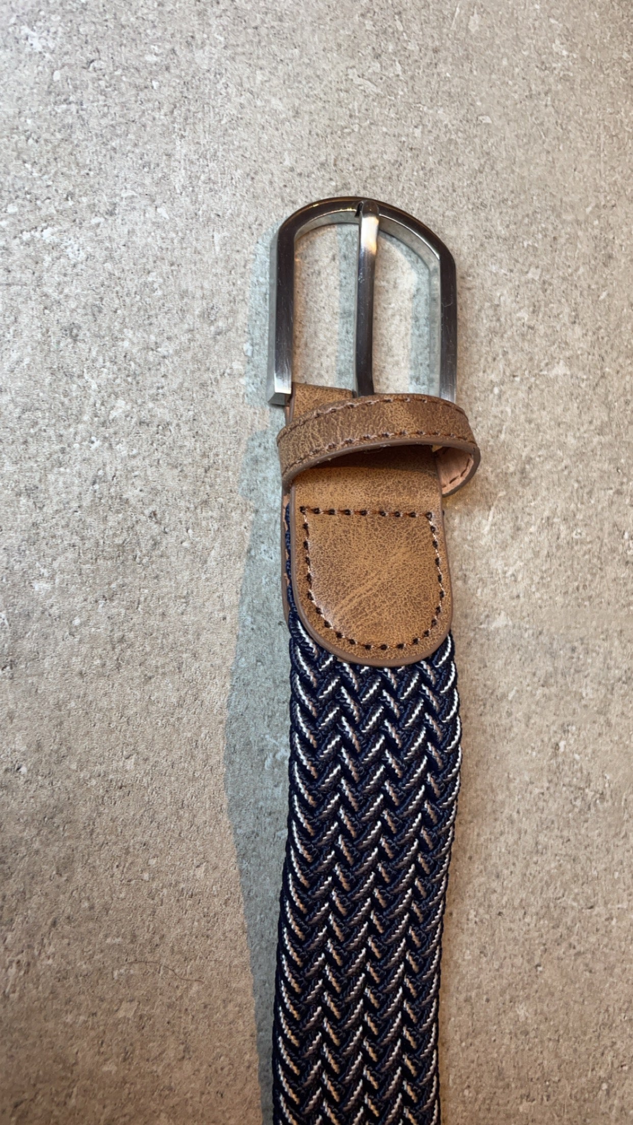 Elastische broekriem Navy/Wit