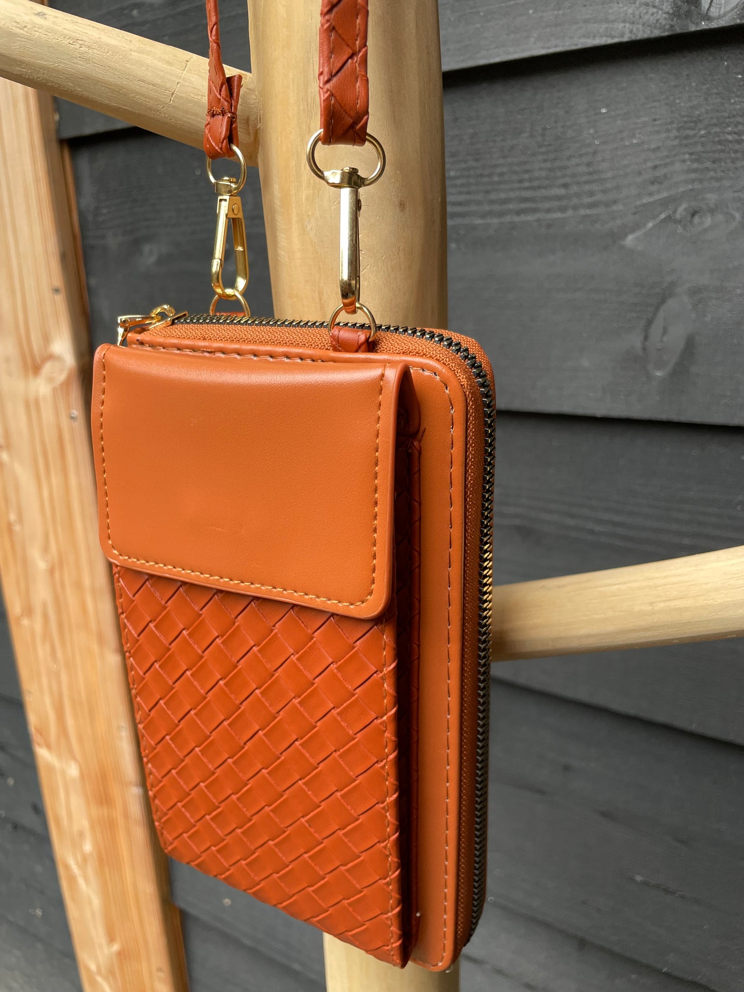 Portemonnee/telefoontasje Cognac
