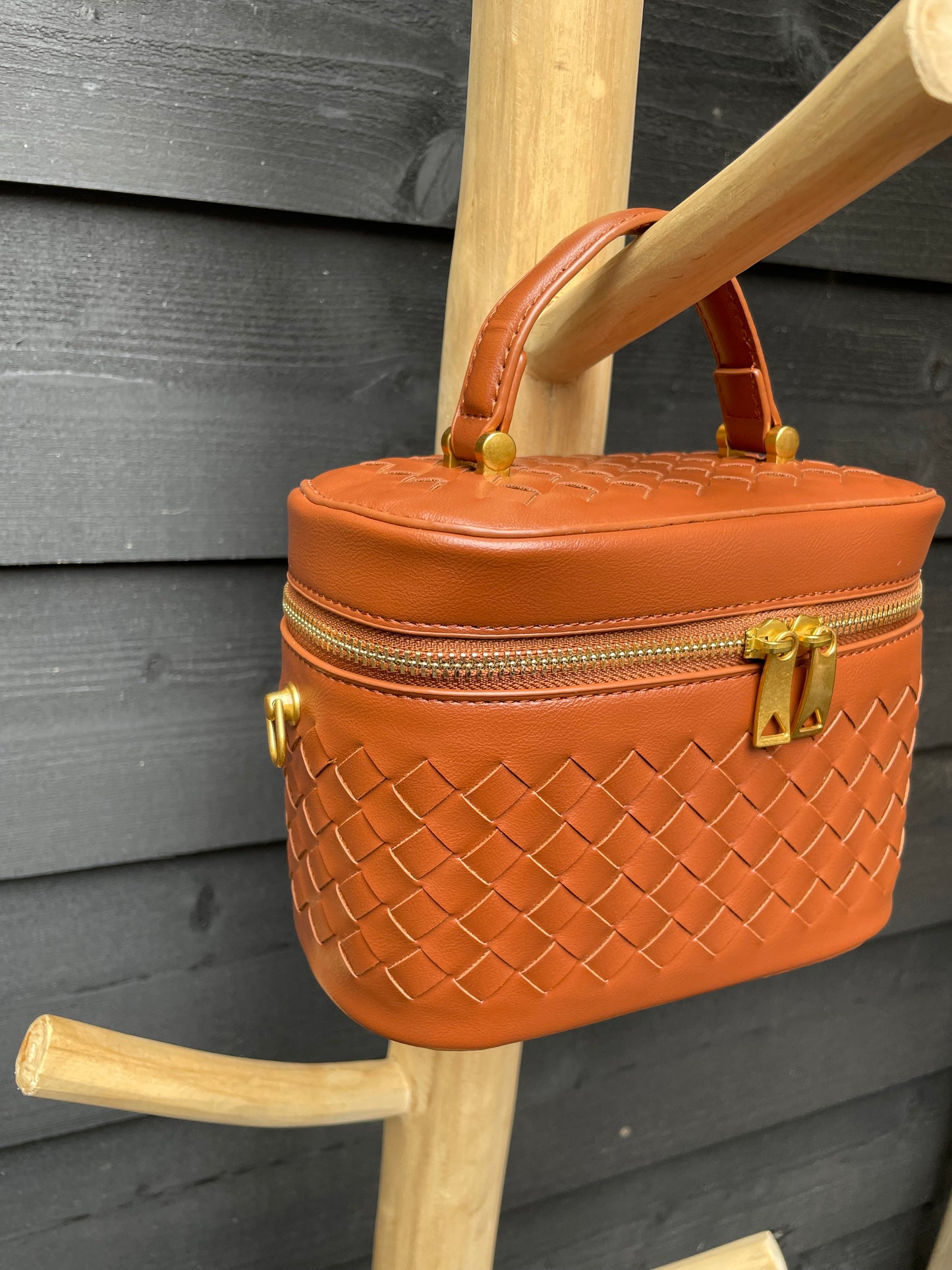 Gevlochten tas Cognac