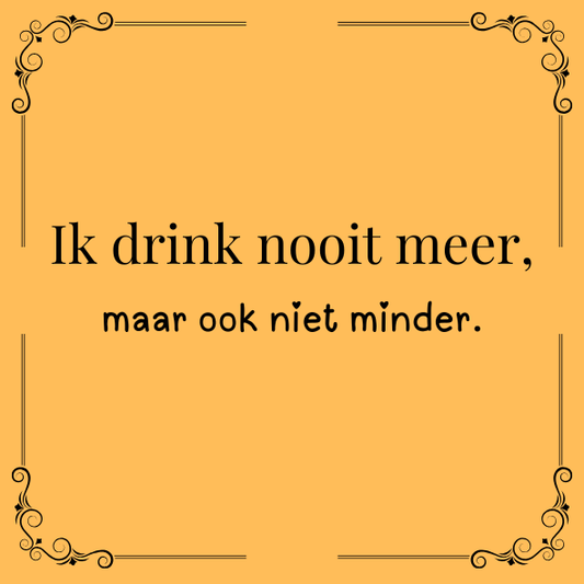 ''Ik drink nooit meer..''