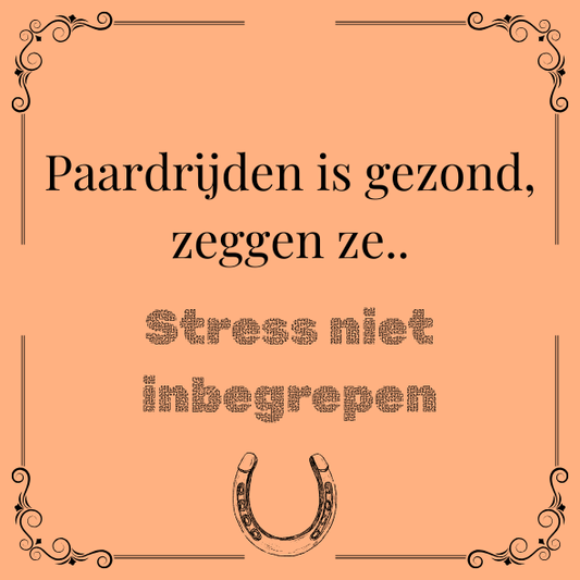 ''Paardrijden is gezond..''