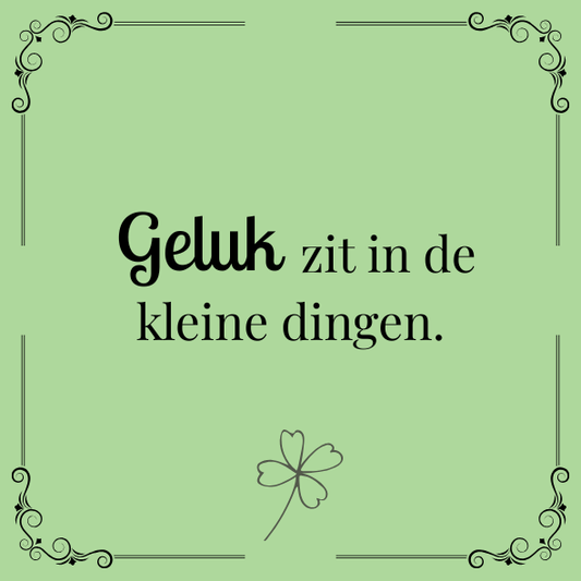 ''Geluk zit in de kleine dingen''