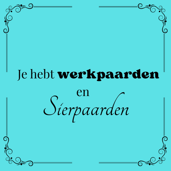 ''Je hebt Werkpaarden en Sierpaarden''