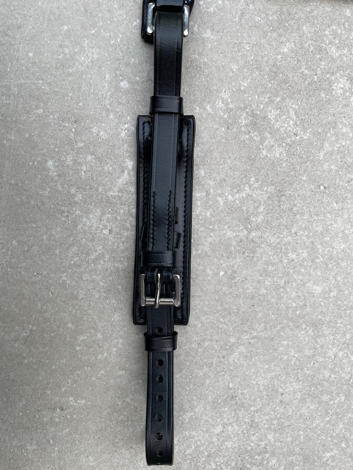 Neusriem Rocktrim Navy Lak leer