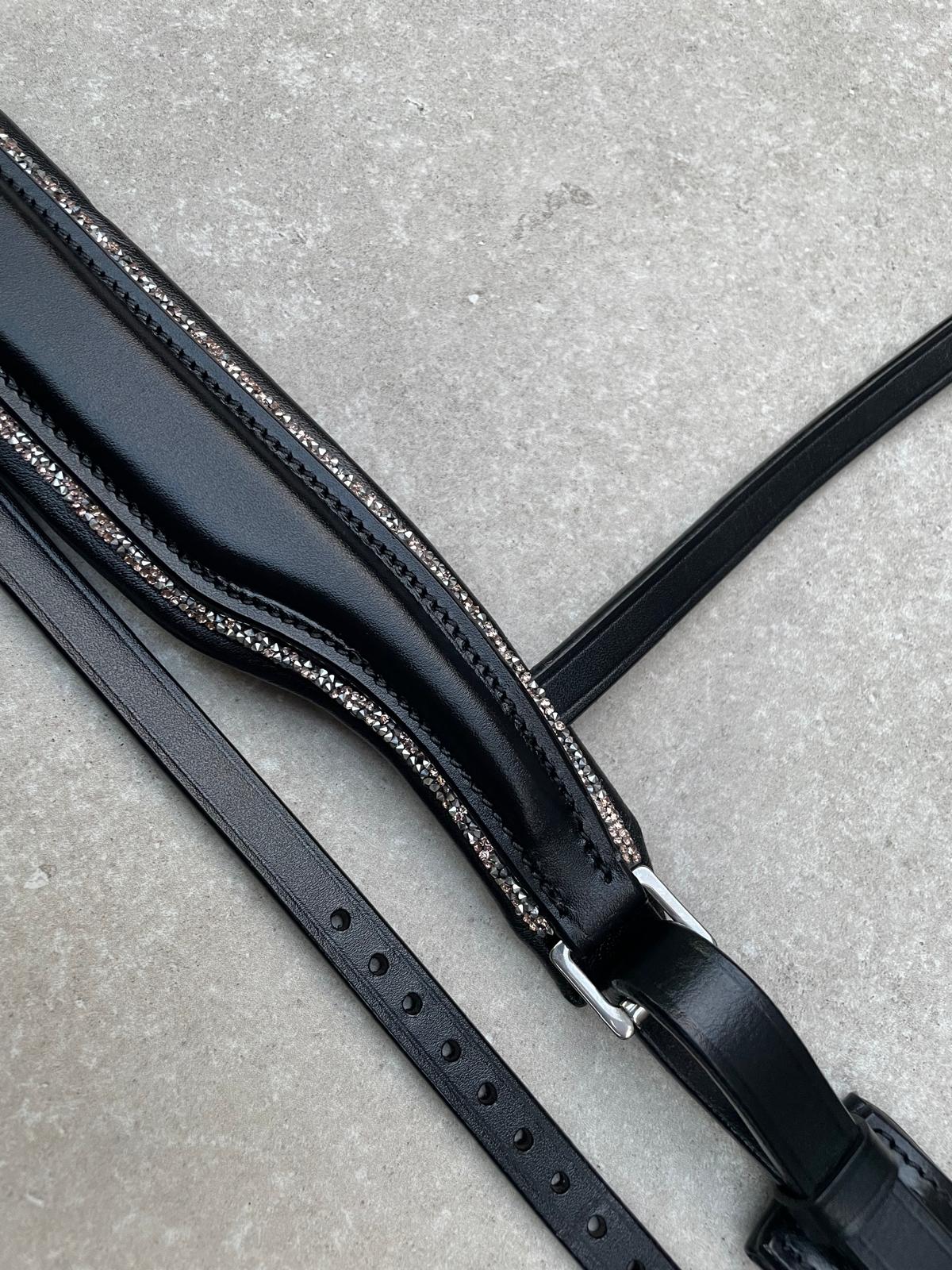 Neusriem Rocktrim Rosegoud Mat leer