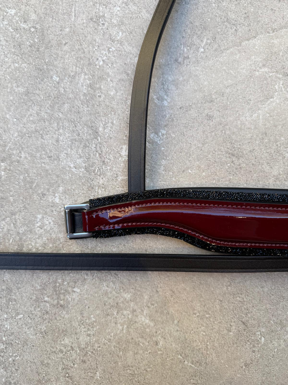 Neusriem Rocktrim Zwart Small rocktrim, Burgundy Lak leer