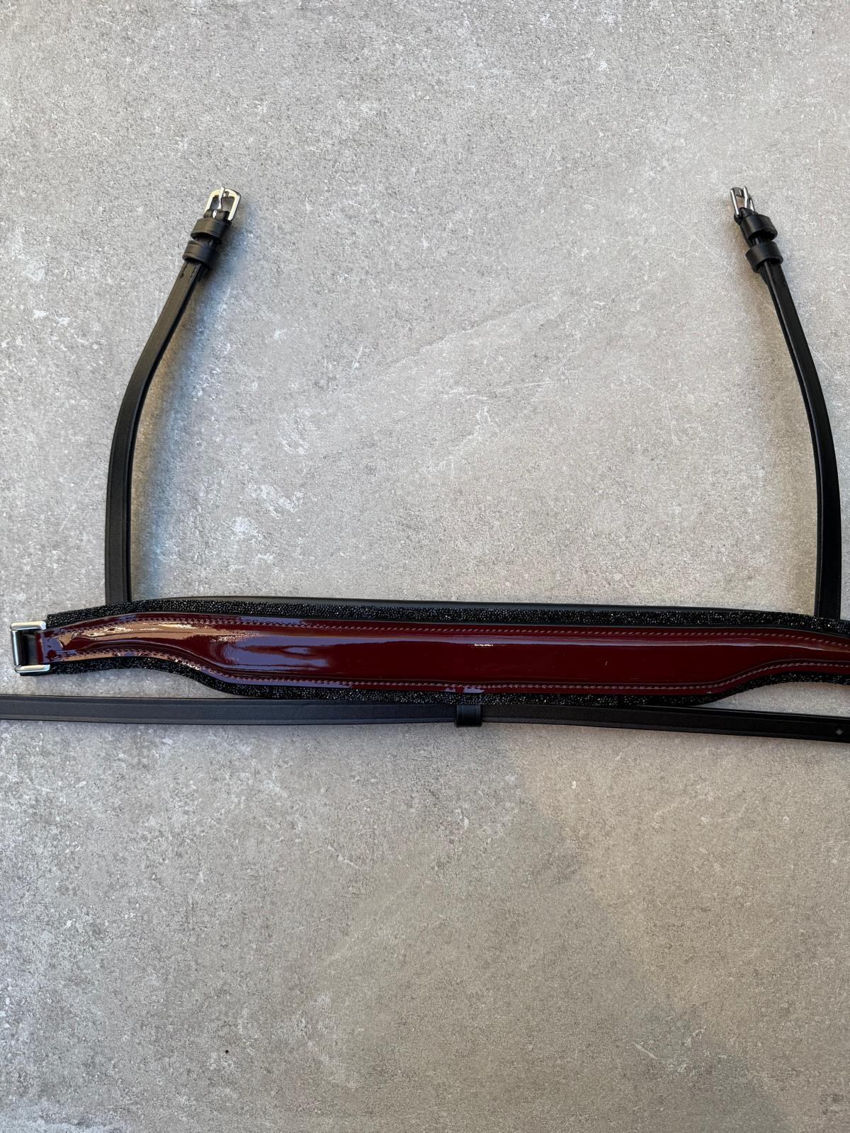 Neusriem Rocktrim Zwart Small rocktrim, Burgundy Lak leer