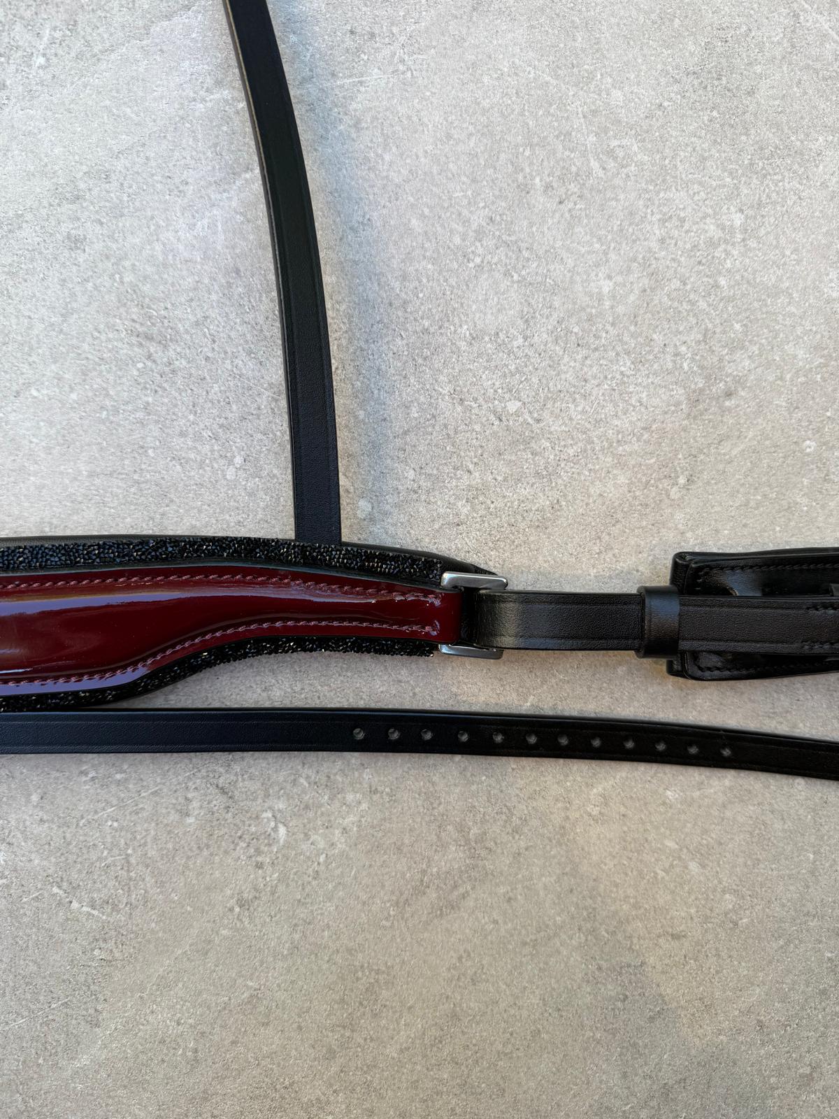 Neusriem Rocktrim Zwart Small rocktrim, Burgundy Lak leer