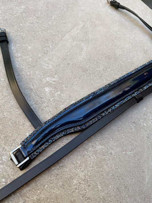 Neusriem Rocktrim Navy/Silver Small rocktrim, Metallic Blue Lak leer