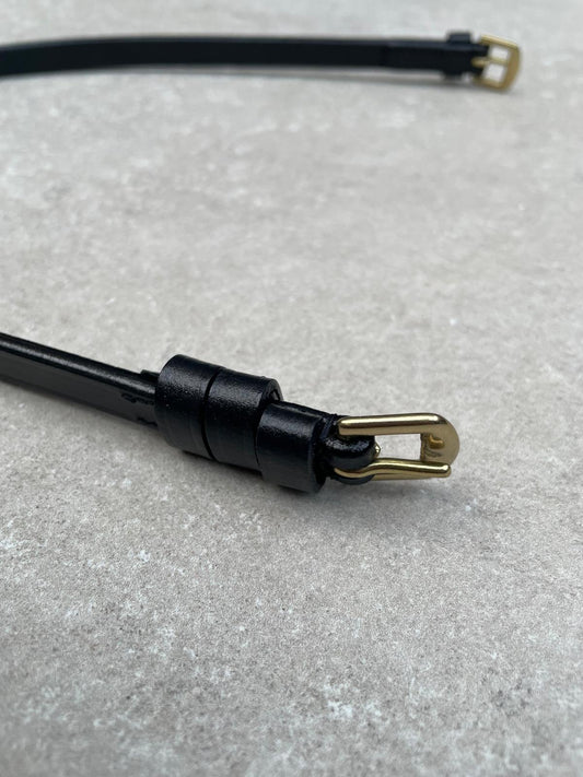 Keelriem zwart, Goude gesp