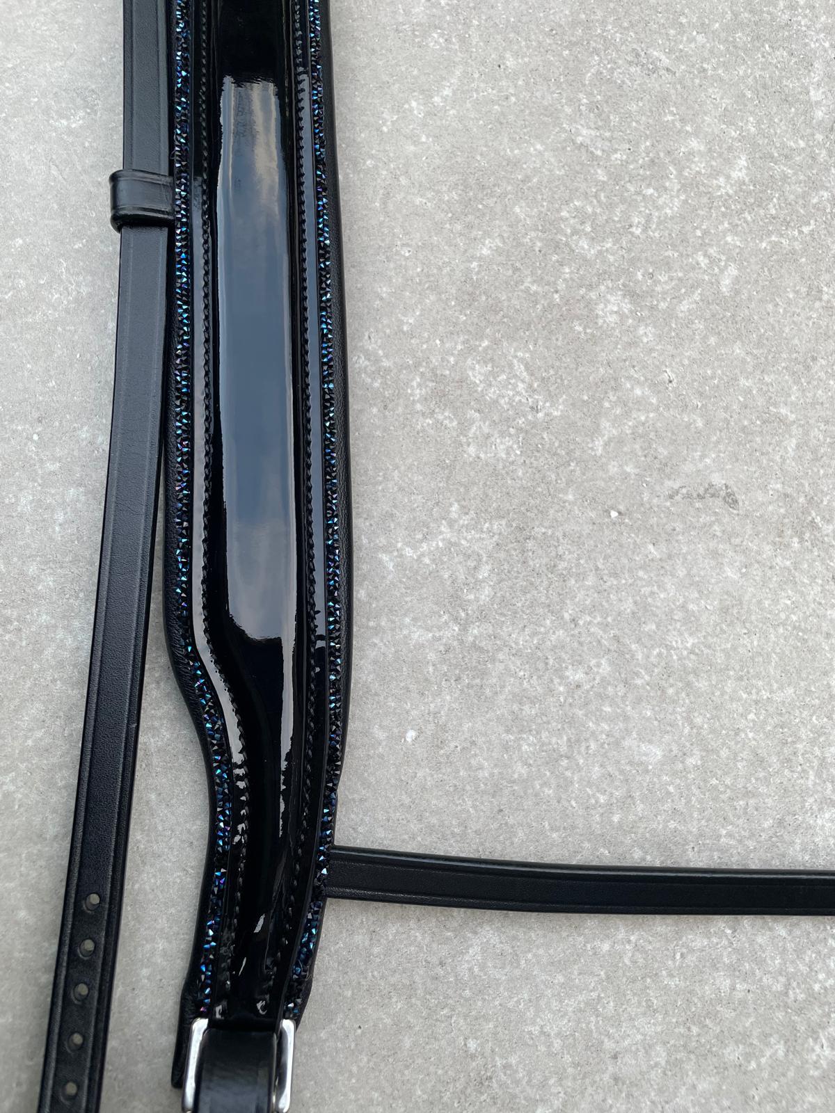 Neusriem Rocktrim Navy Lak leer