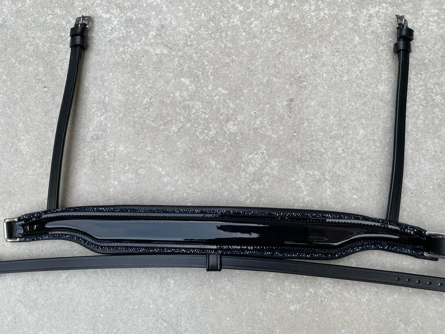 Neusriem Rocktrim Navy Lak leer