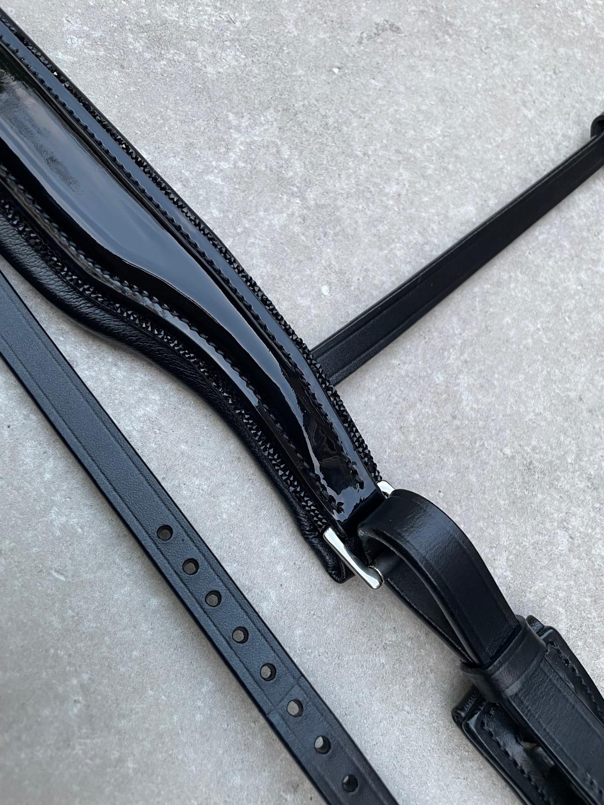 Neusriem Rocktrim Zwart Lak leer