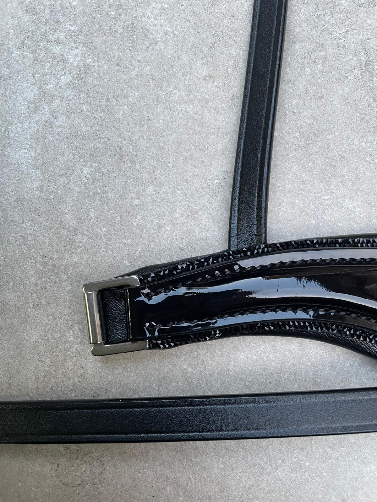 Neusriem Rocktrim Zwart Lak leer