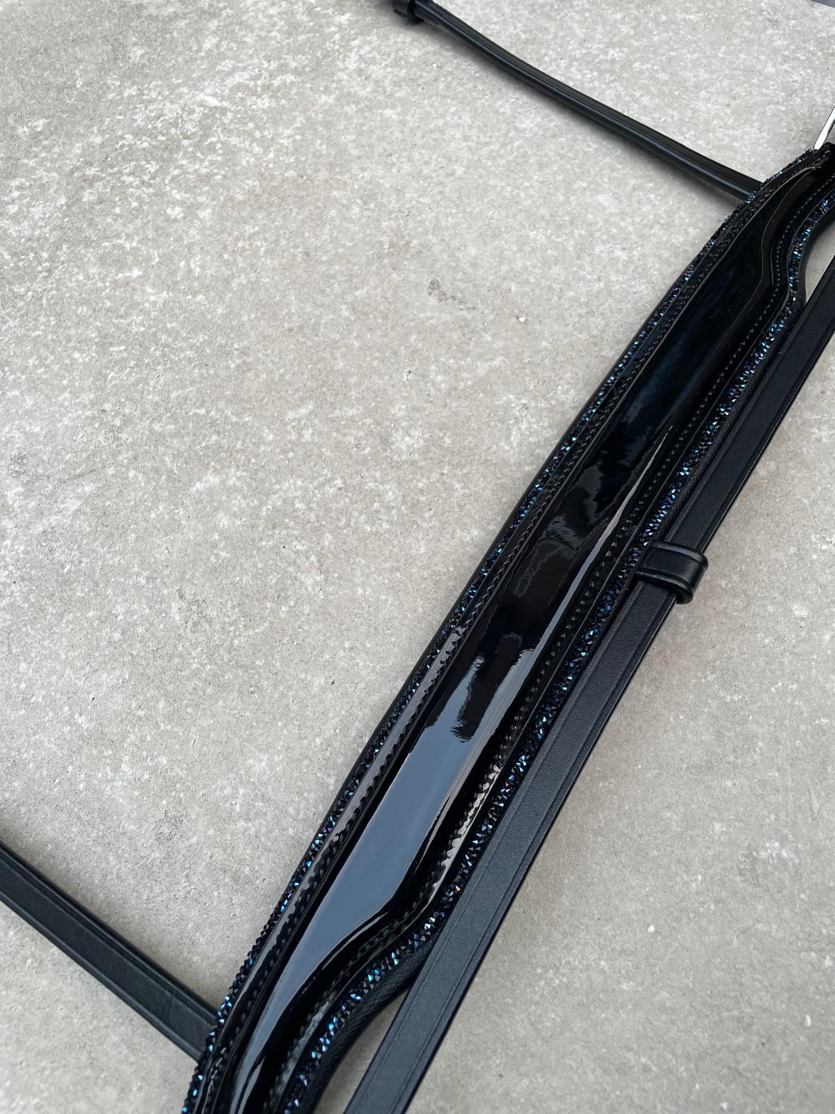 Neusriem Rocktrim Navy Lak leer