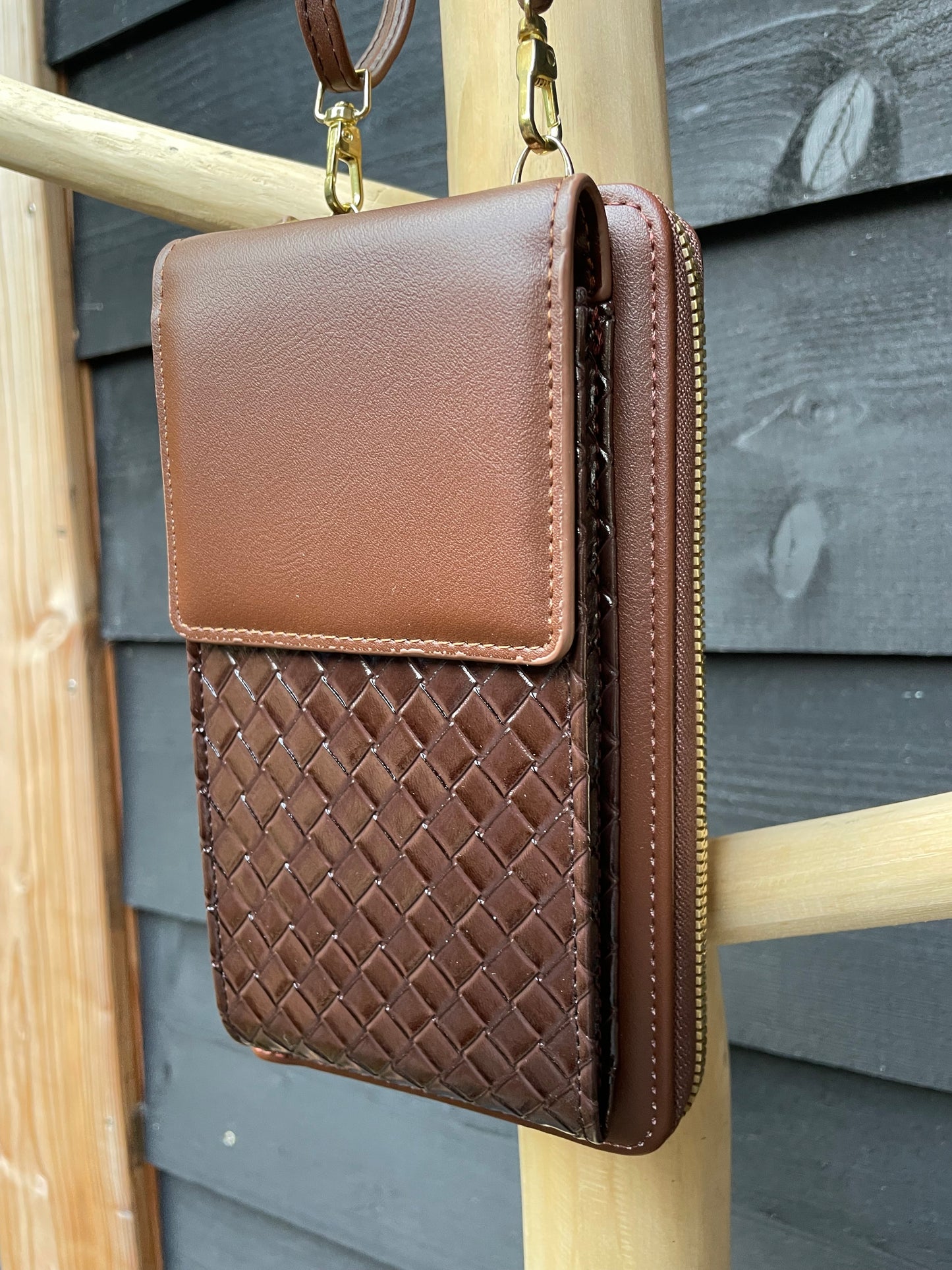 Portemonnee/telefoontasje Donkerbruin