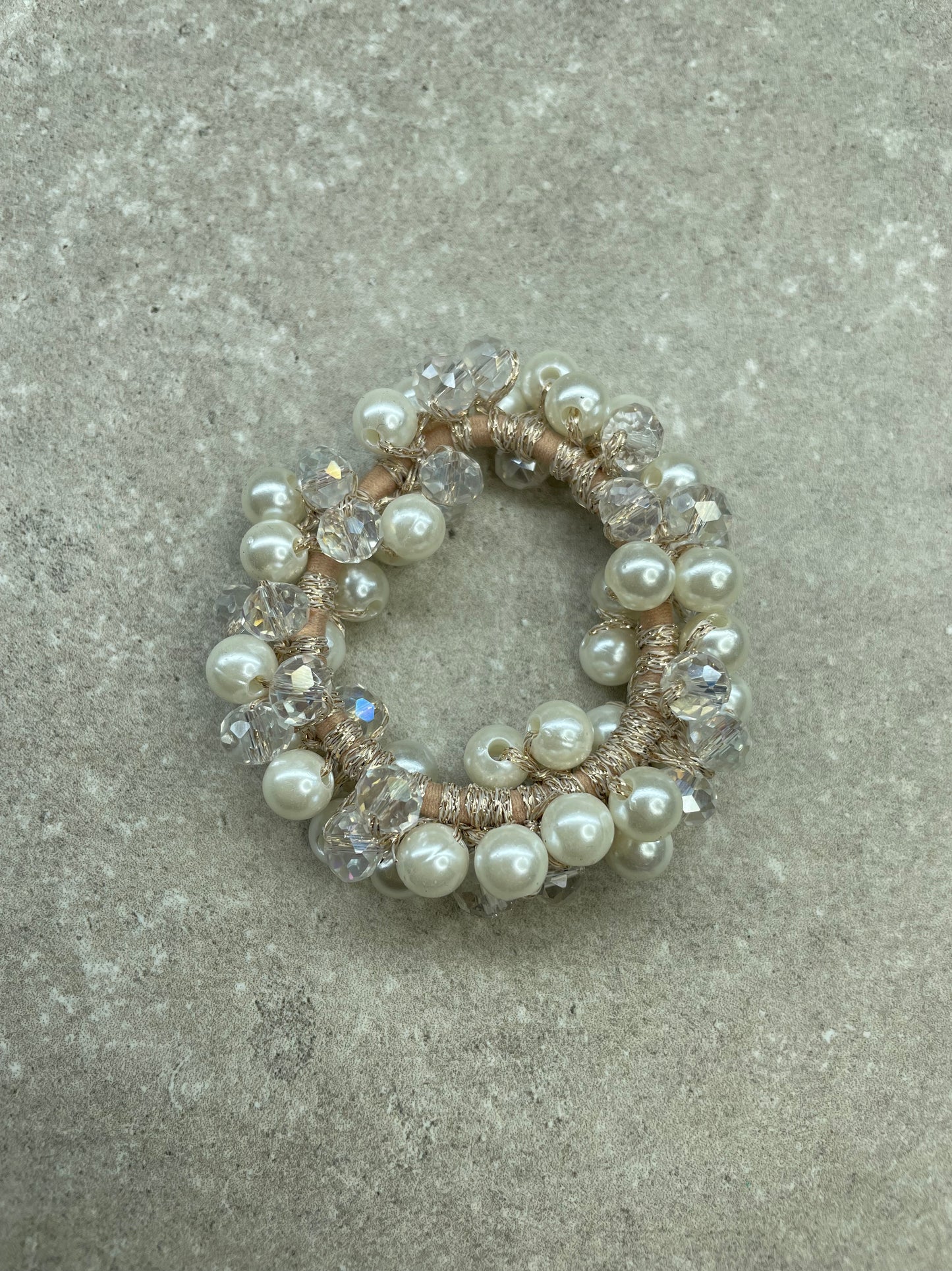 Knotband Shine Wit Beige