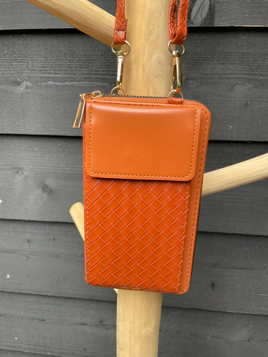 Portemonnee/telefoontasje Cognac