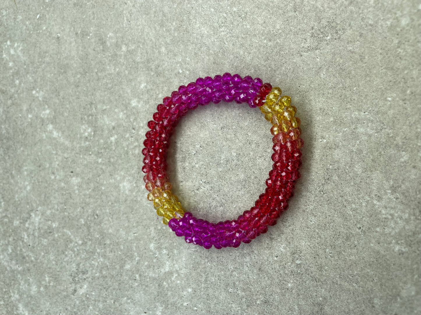 Knotband Classic 3 color Roze Rood Geel