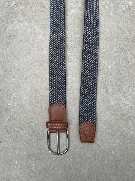 Elastische broekriem grijs/wit