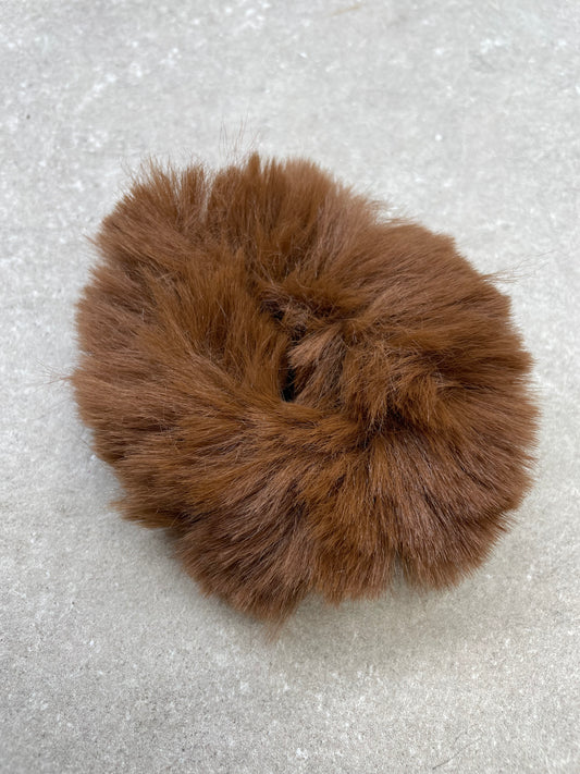 Knotband Fluffy Donkerbruin