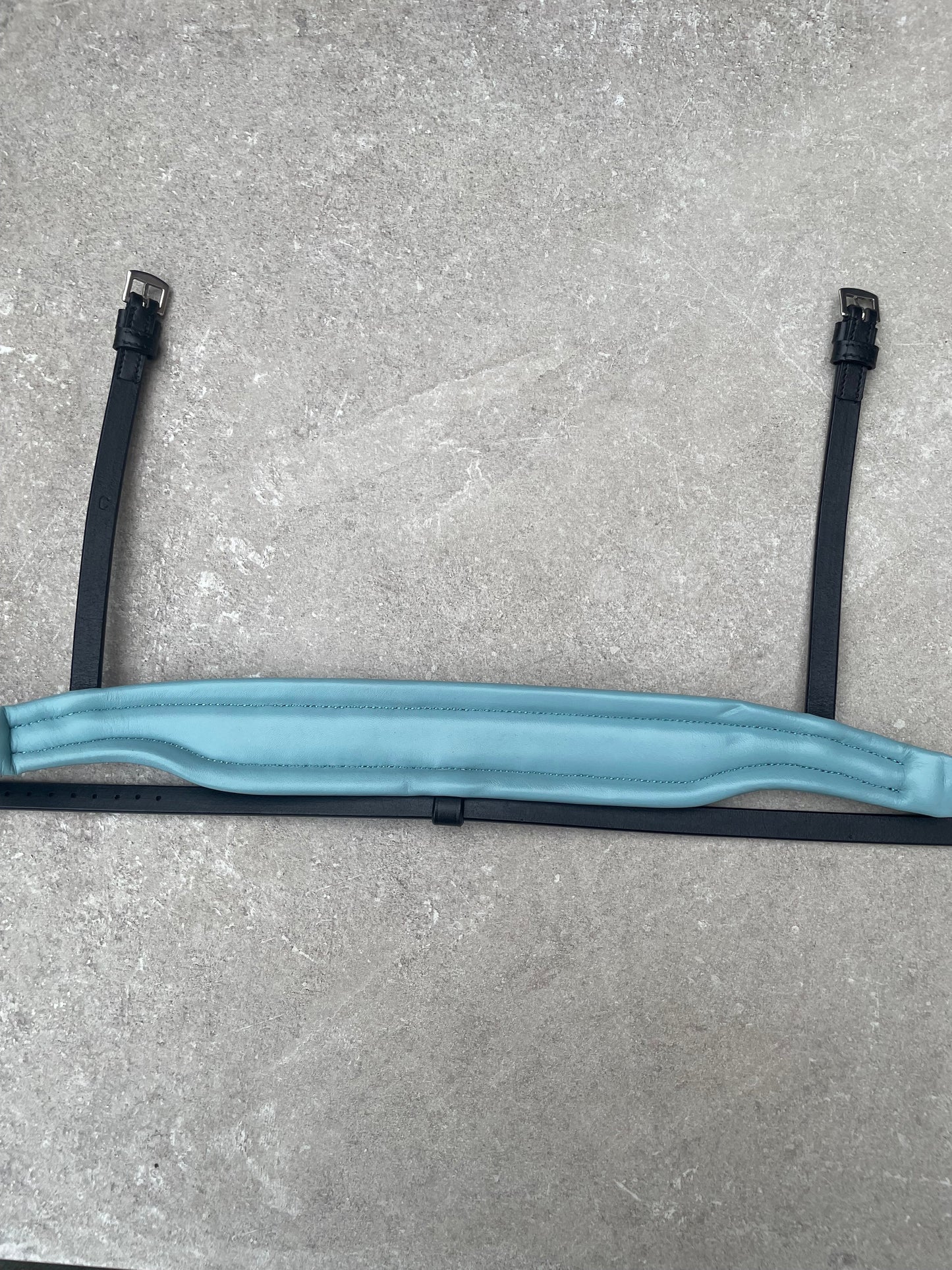 Neusriem Rocktrim Sky Blue onderlegd, Grijs rocktrim, Mat leer