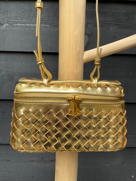 Gevlochten crossbody Goud