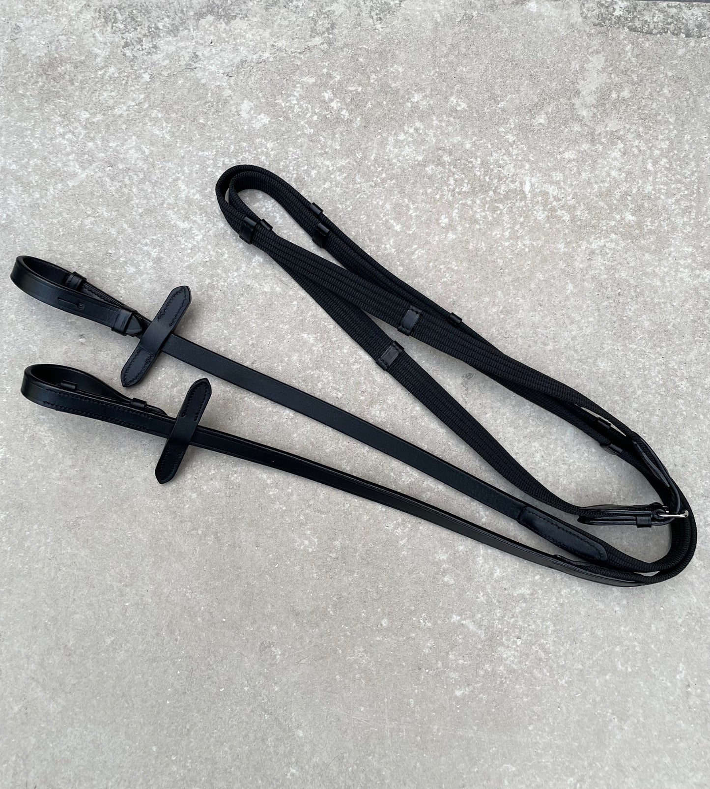 Teugels webbed zwart, Zilvere gesp